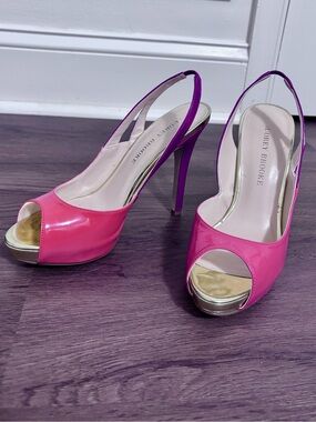 Aubrey Brooke “Abbetty” colorblock platform heels